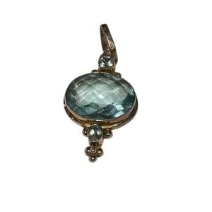 Sterling silver and large topaz pendant
